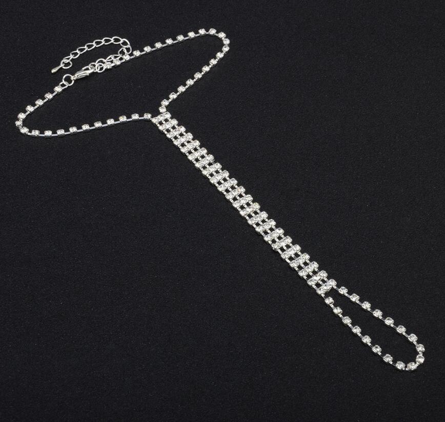Cheville sexy pour femme, bracelet de cheville d'été avec strass, sandales de plage, chaîne de jambe, chaîne de cheville bohème en cristal