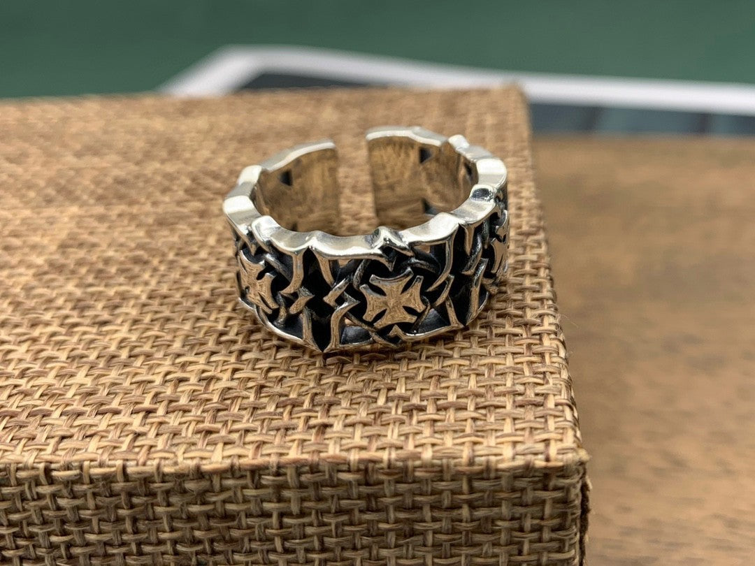 S925 Sterling Silver Cross Ring Vintage