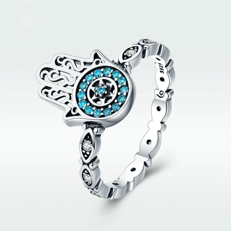Bague pour femme en argent sterling et plaqué platine