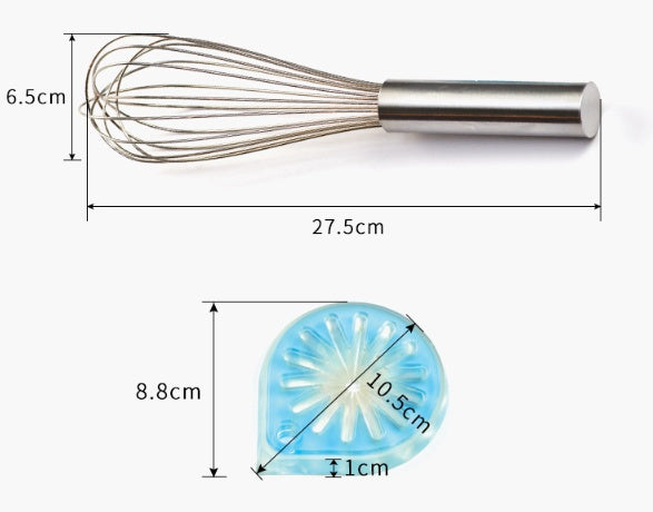 Stainless steel egg beater and scraper set