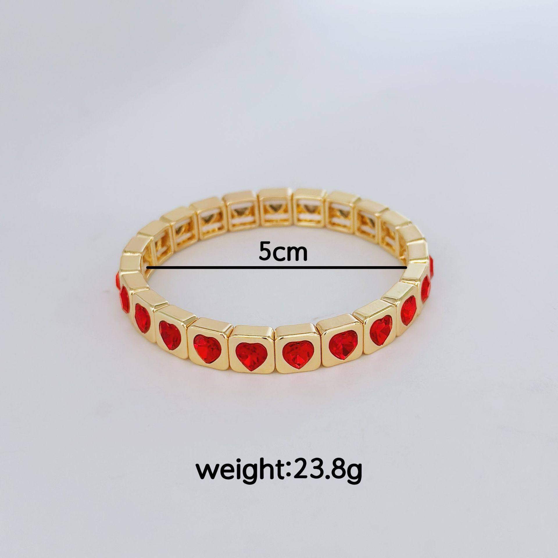 Bracelet simple de mode en zircon en forme de cœur pour femmes