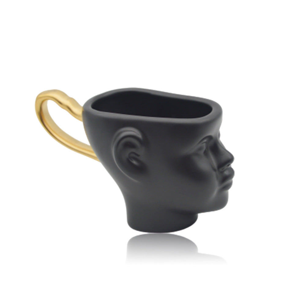 Nordic Style Personality Creative Face Mug Couple Ceramic Coffee Cup Milk Tea Cup Doll Doll Head Coffee Cup