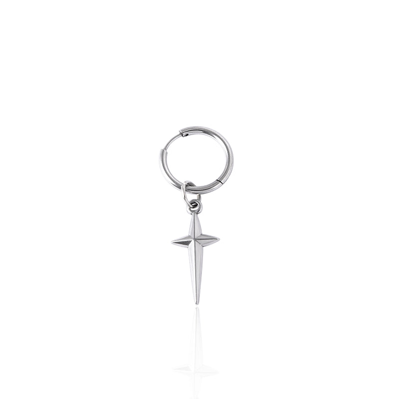 Minimalist Cross Dangle Earrings For Women Men Trend Hip-hop Punk Silver Single Earrings Birthday Gift Jewelry