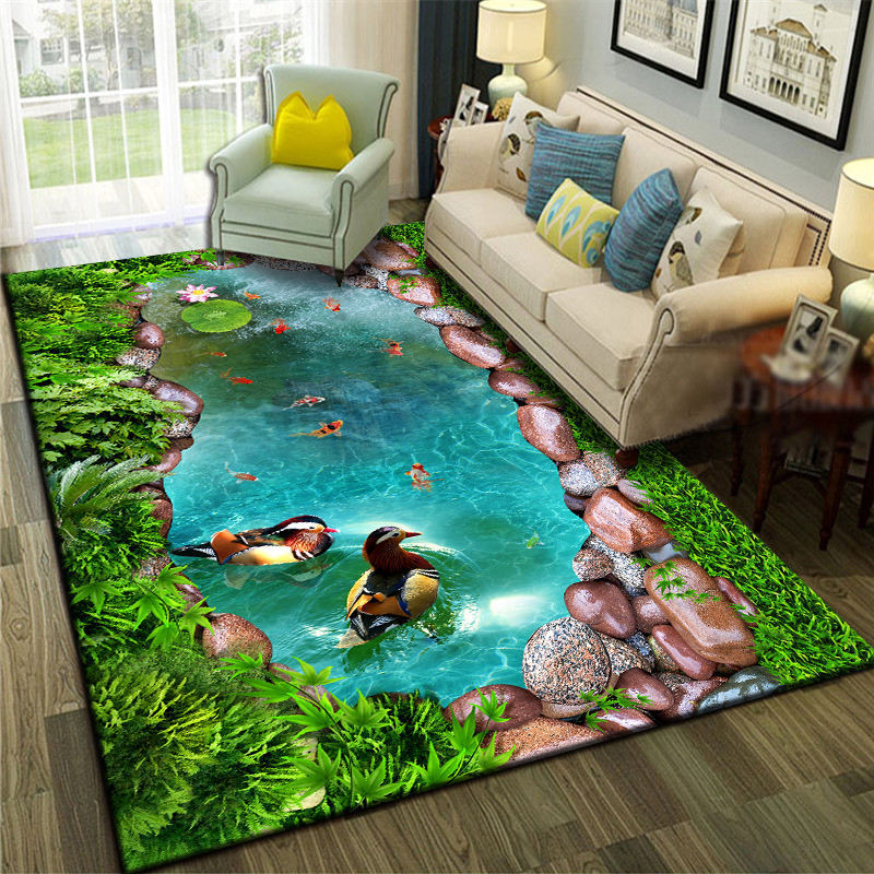 Carpet Living Room Bedroom Tea Table Sofa Floor Mat Rectangular Lovely Room Bedside Carpet