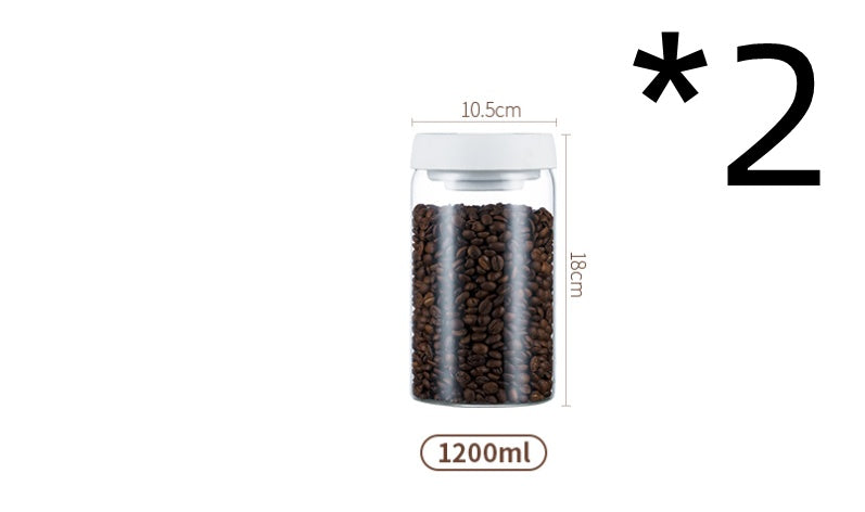 Vacuum Pumping Coffee Nut Glass Storage Jar