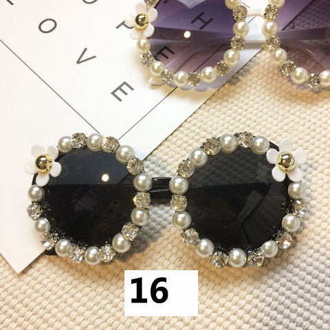 Handmade flower diamond sunglasses