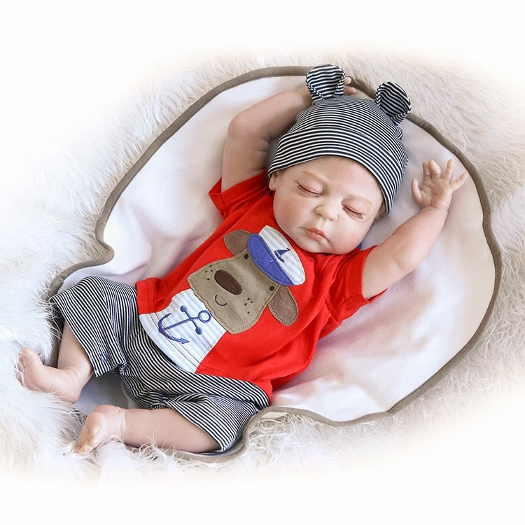 49CM Bebes Reborn Dolls Realistic Soft Full Body Silicone