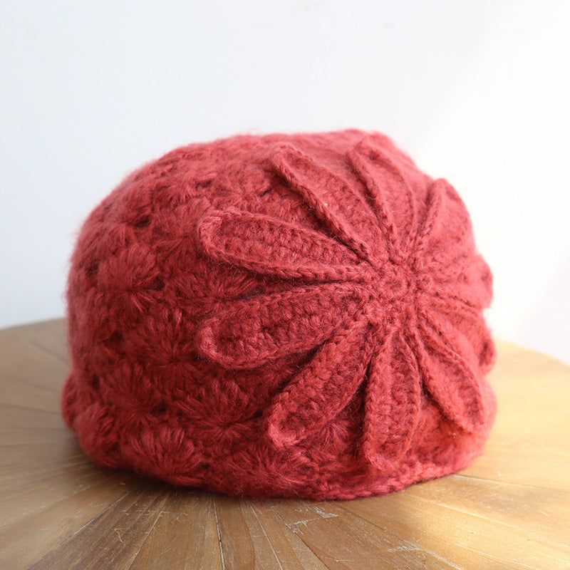 Hand knitted woolen hat women