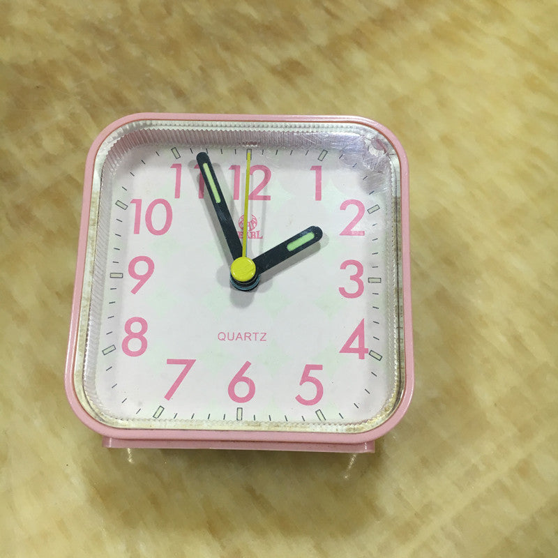 Creative Square Little Alarm Clock Fashion Mute Alarm Clock Bedside Desk Clock Pearl Star Wholesale