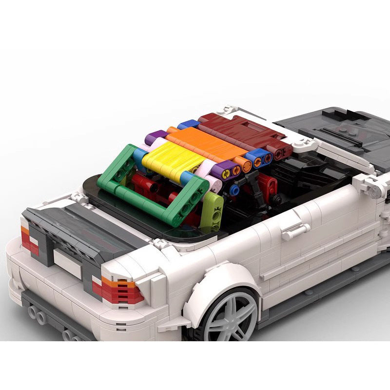 MOC Building Blocks Sports Car Racing Toy BMW E46 M3 Motorized Caravan