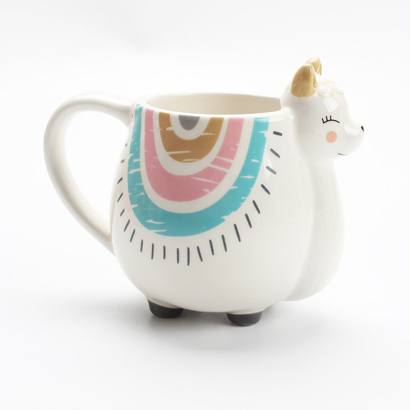 Ceramic Mug Alpaca Shaped Coffee Cup