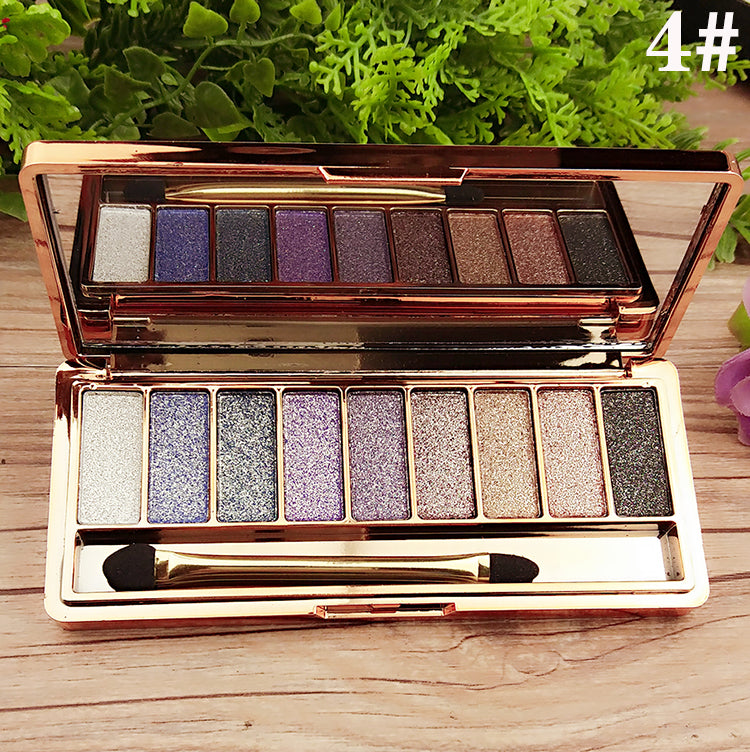 9-color Eyeshadow Palette Gold Pearlescent Earth Color Does Not Bloom