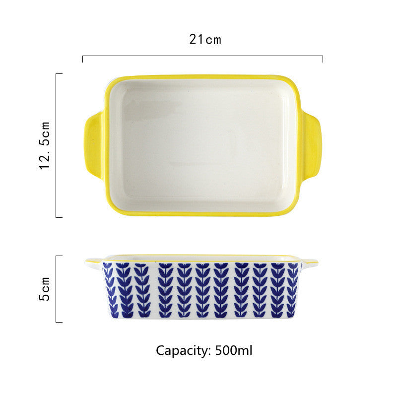 Rectangular Plate And Binaural Baking Bowl