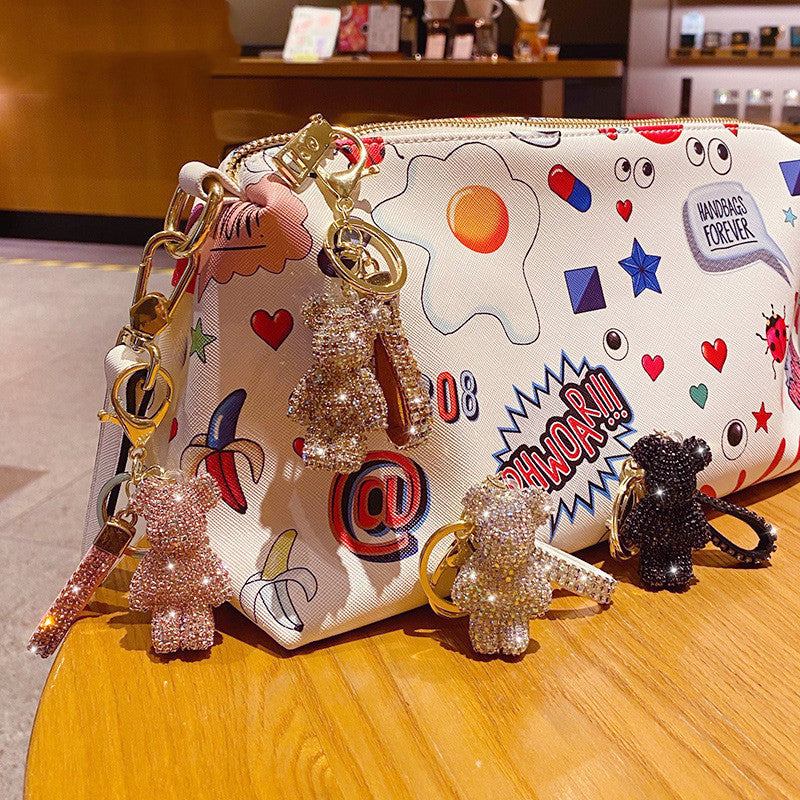 Cartoon Diamond Little Bear Doll Keychain Pendant