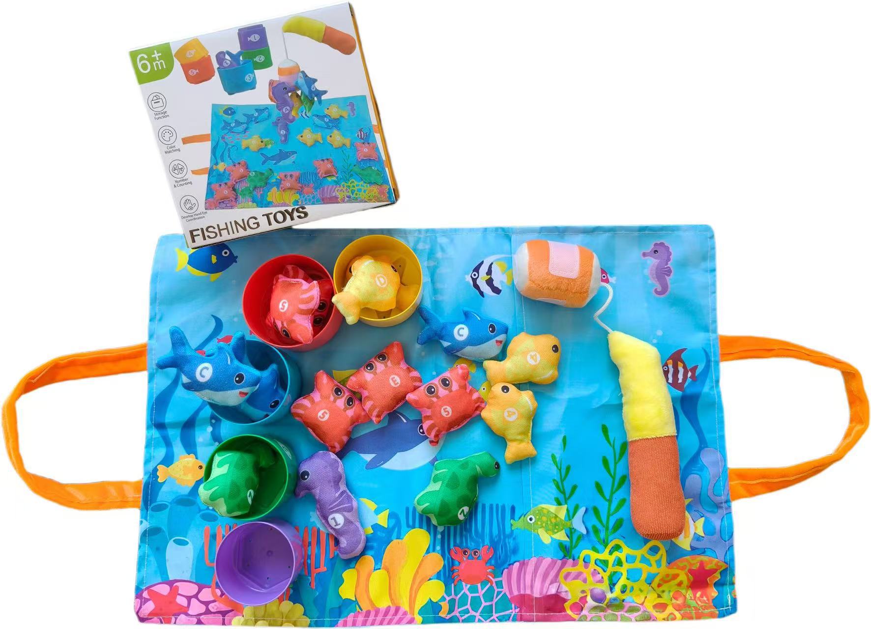 Baby Fishing Toys Fabric Crawling Game Mat Three-dimensional Early Education Toys