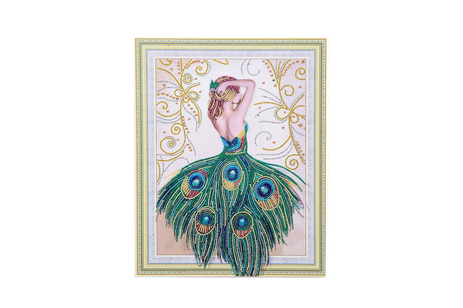 Peacock girl diamond painting