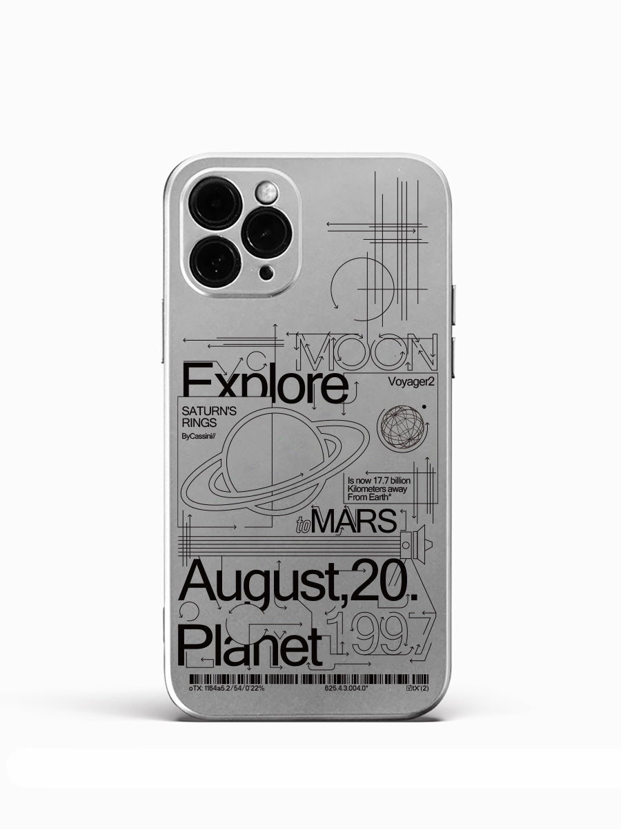 Wandering Electroplated Silver Earth Phone Case
