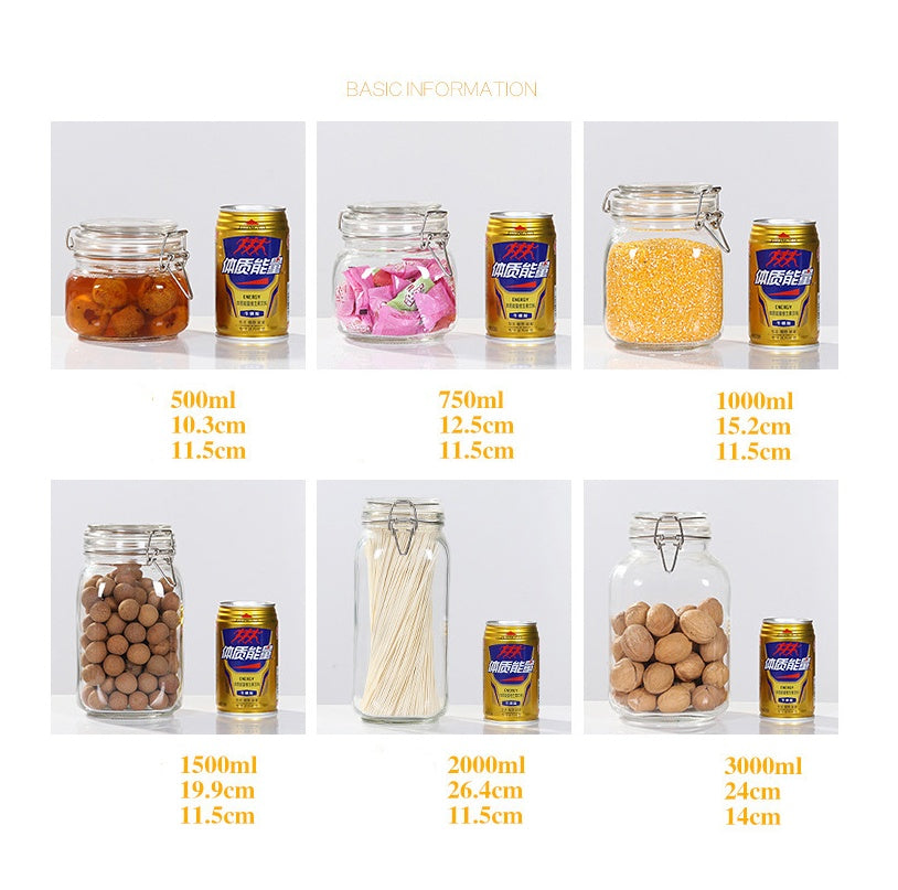Bocal en verre à fermeture hermétique