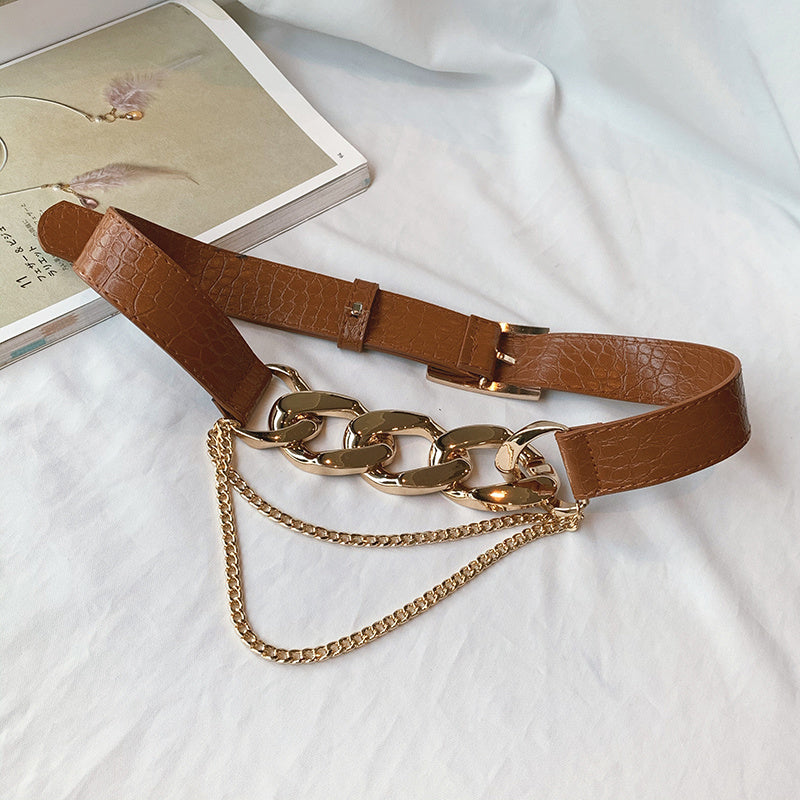 Ceinture décontractée polyvalente en PU