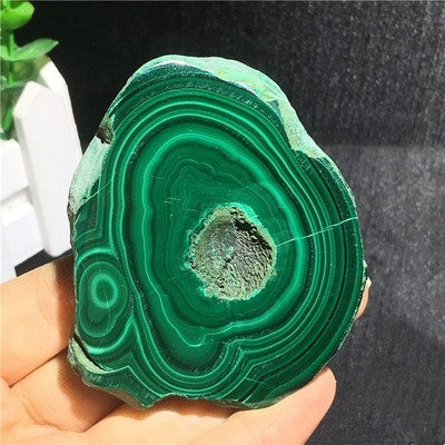 Natural Malachite Green Grinding Slice Mineral Specimen Ornamental Stone