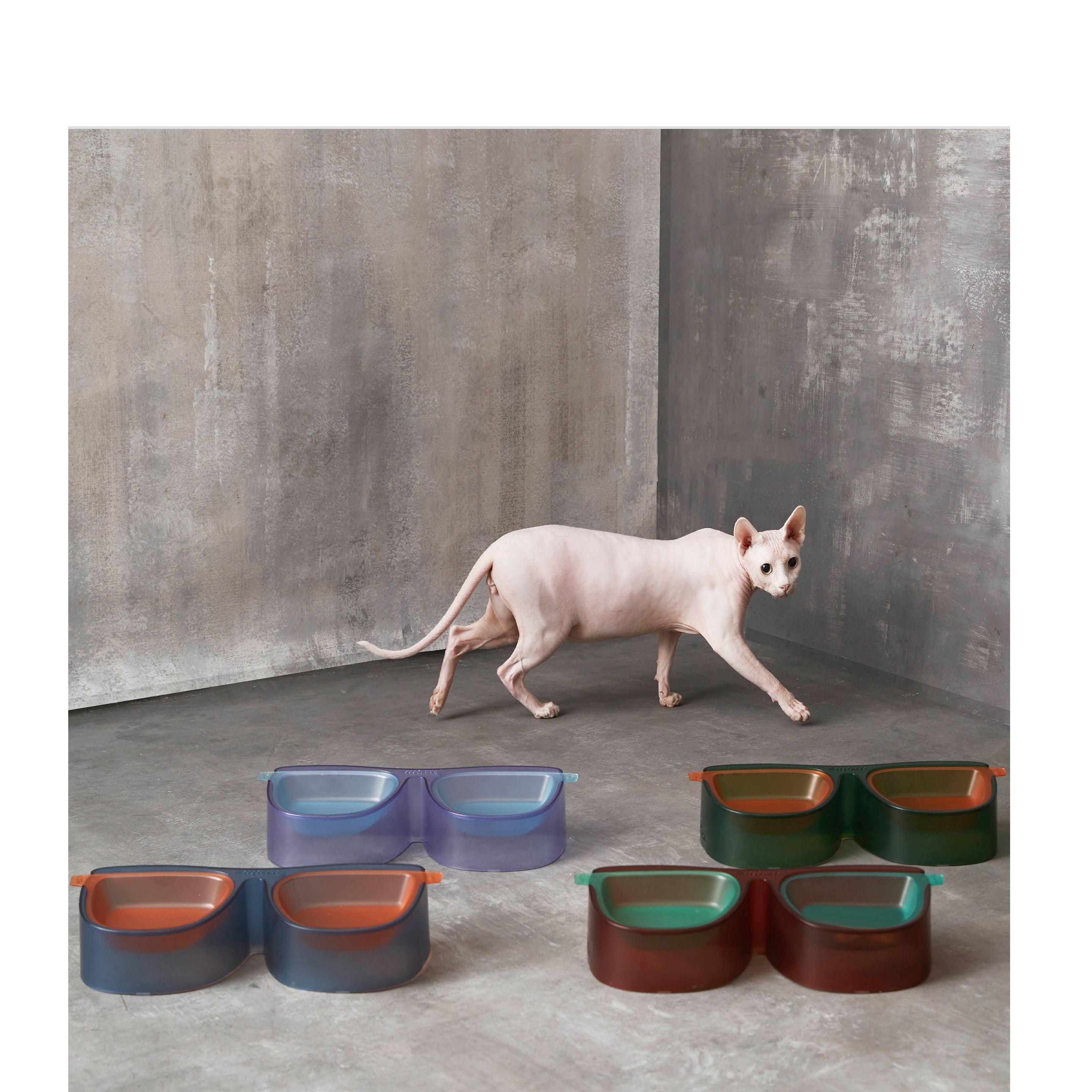 Large Capacity Anti-overturning Cool Color Double Bowl