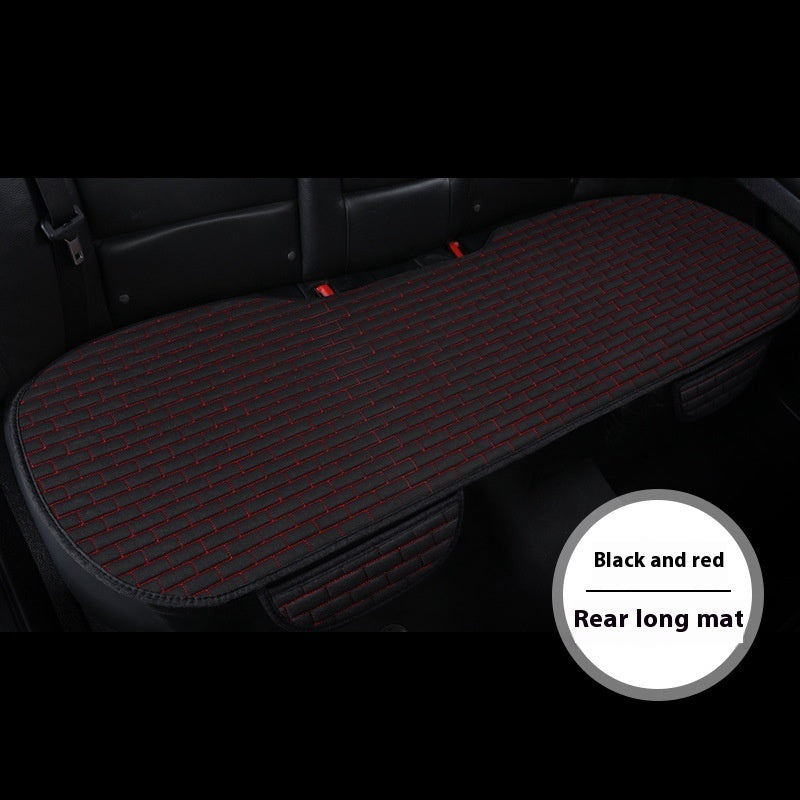 Linen Car Seat Cushion Three-piece Seat Protective Pad