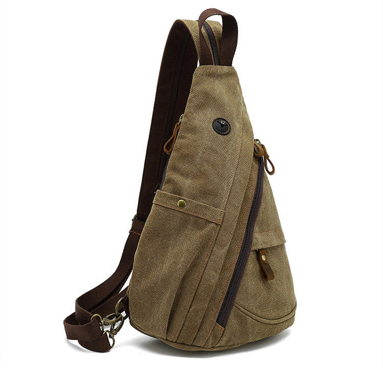 Sac de Poitrine en Toile pour Homme Grande Capacité Loisirs