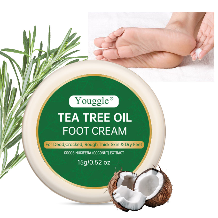 Tea Tree Oil Foot Cream Dead Skin Removal Peeling Moisturizing Exfoliation Foot Care Repair Cream For Cracked Heels