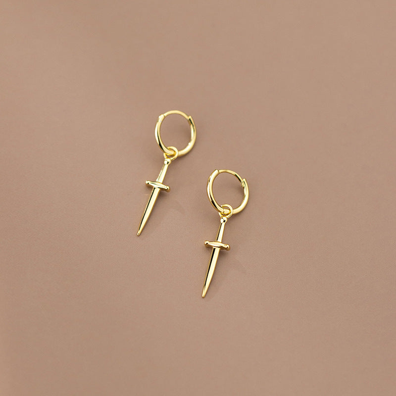 Glossy Cross Sword Creative Personality Earrings