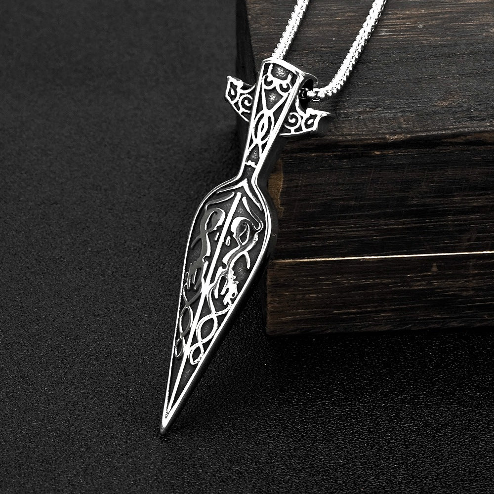 Hip Hop Necklace Vintage Viking Weapon Titanium Steel Men
