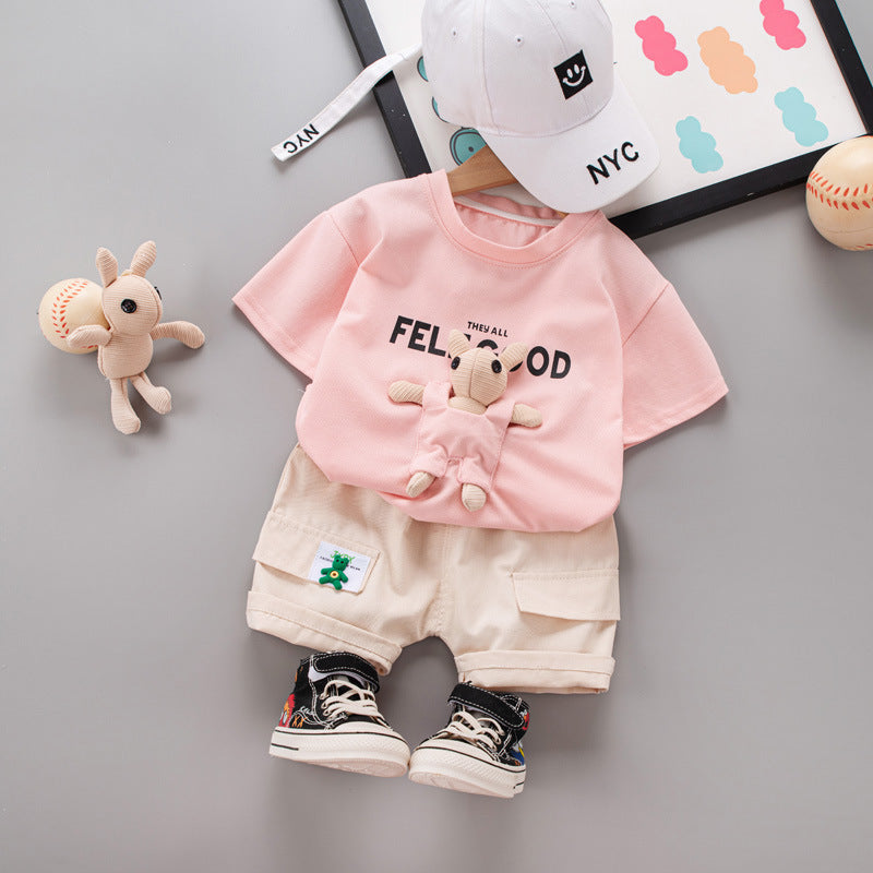 Children's Summer Short-sleeved Shorts Suit