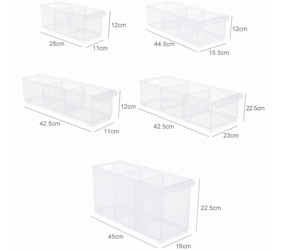 Transparent refrigerator storage box