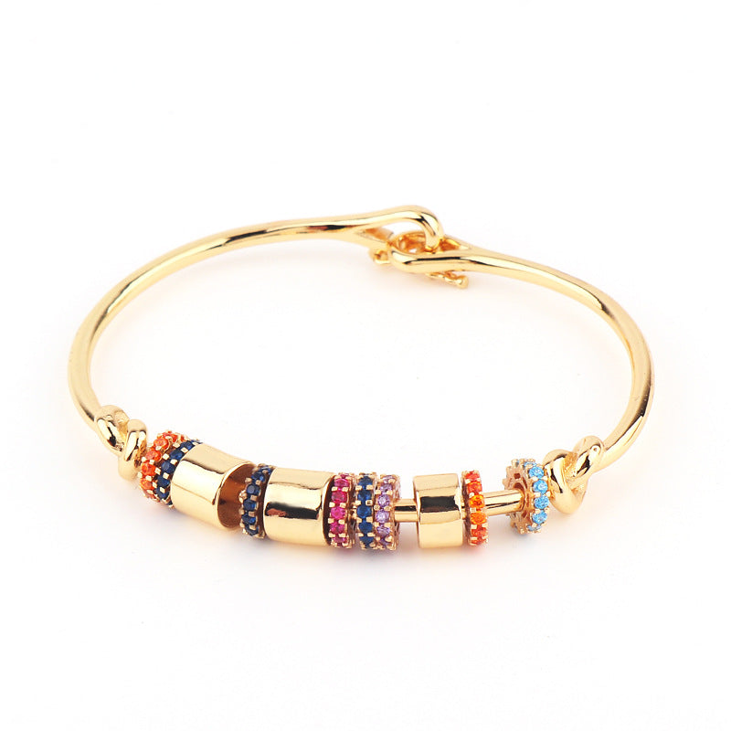 Bracelet de zircon coloré à la mode féminine