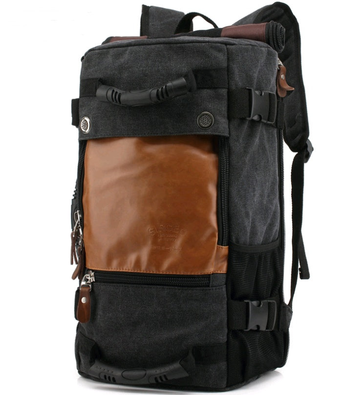 Large-capacity backpack canvas men's backpack multi-function shoulder computer backpack outdoor travel bag