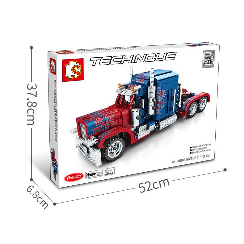 Technology Series Mechanical Truck Particle Assembly Building Blocks Boy Toy