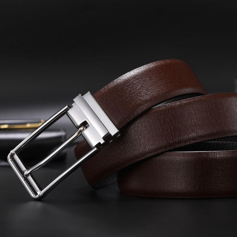 Ceinture pour homme à boucle ardillon en cuir de vachette à motif croisé