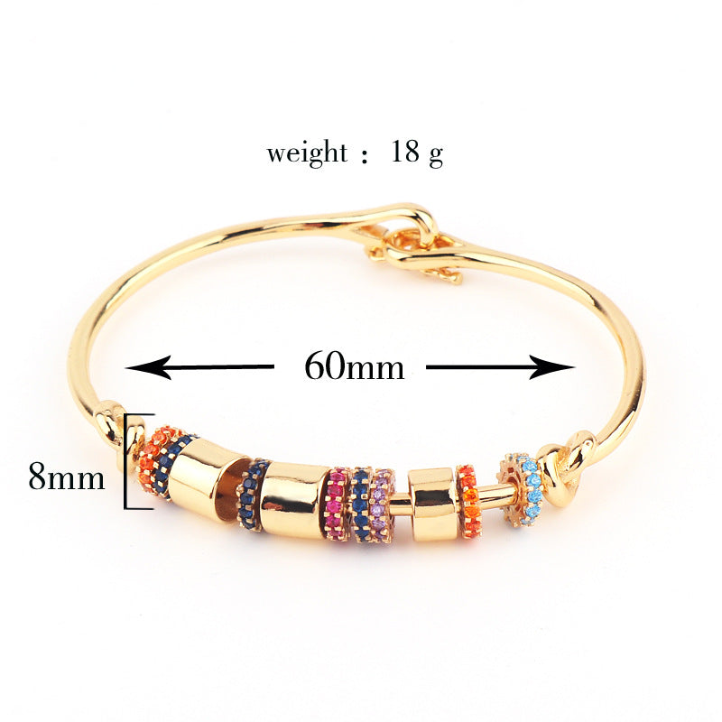 Bracelet de zircon coloré à la mode féminine