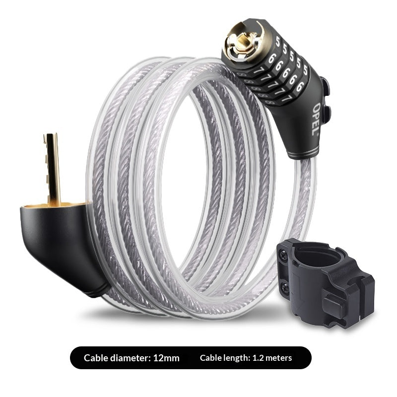 Bicycle Lock With Steel Cable, Anti-theft For Mountain And Road Bikes