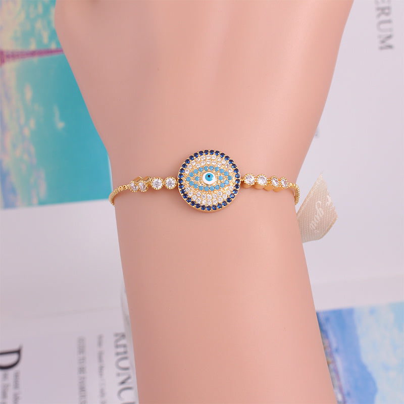 Fashion Eye Shape Zircon Enamel Bracelet