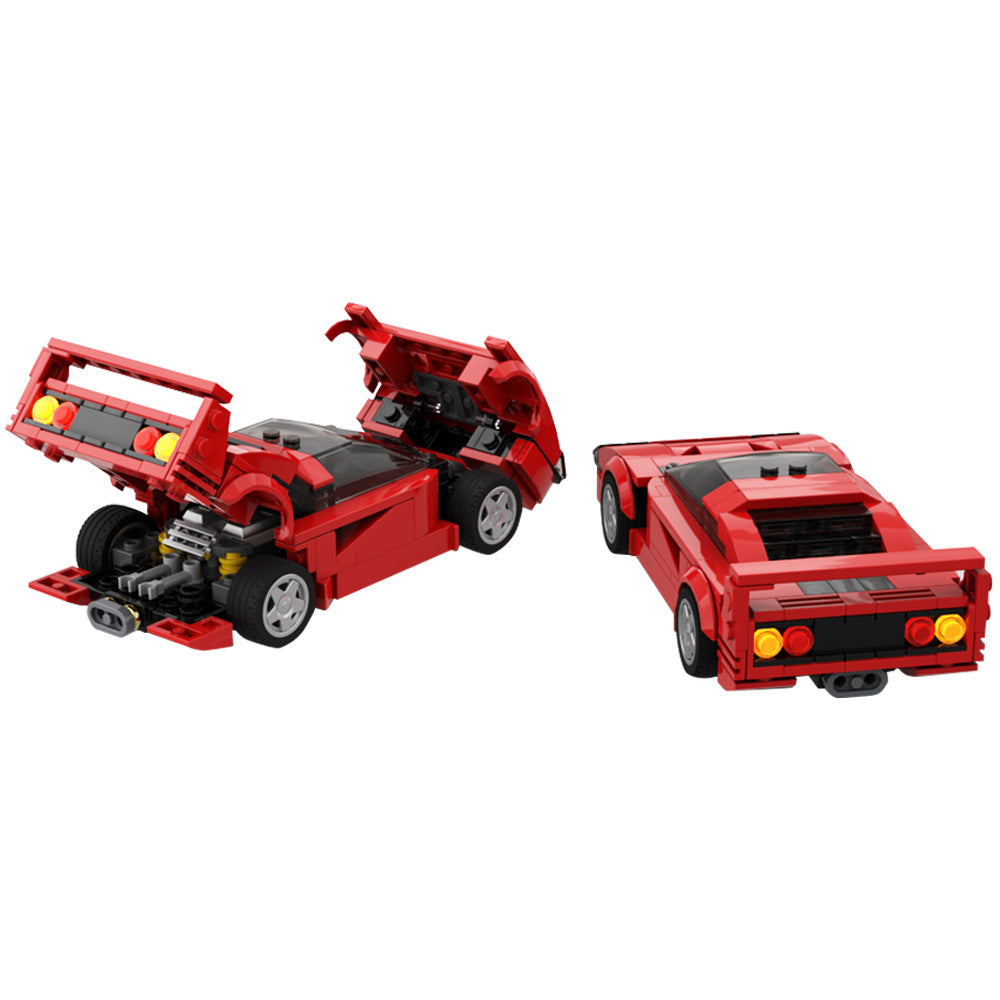 Ferrari F40 Super Sports Car Model MOC-104559 Small Particles Compatible Assembling Building Blocks