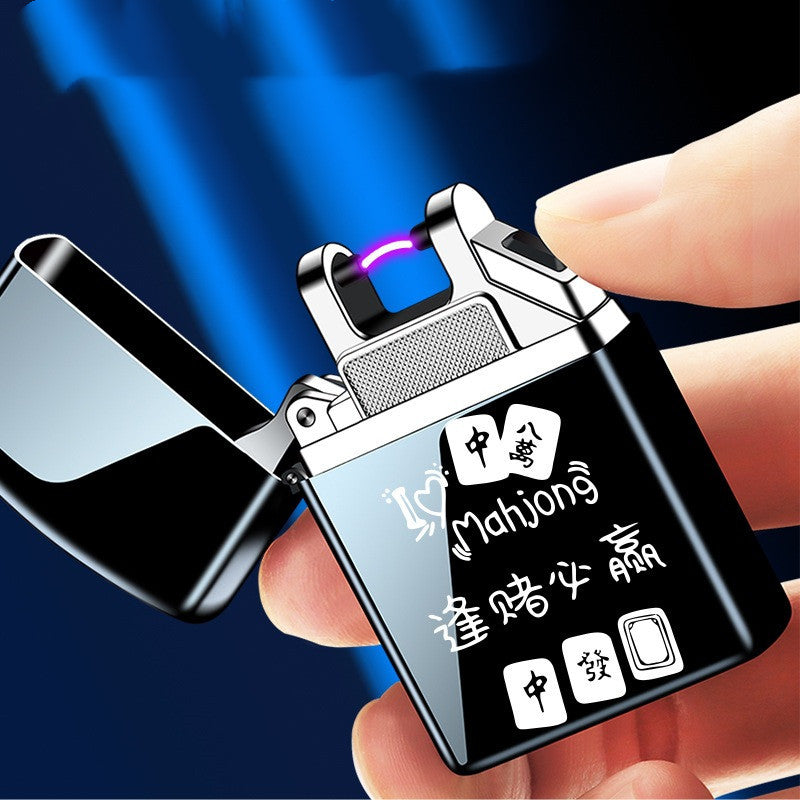 Lighters USB Single  Metal Windproof Creative Lettering