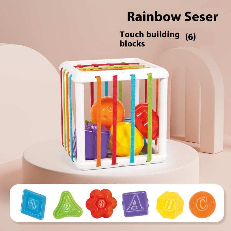 Jouets éducatifs pour bébé en forme d'arc-en-ciel Cecil pour le développement cognitif des couleurs