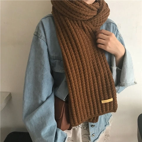 Scarf Women's Winter Woolen Knitting Thickening To Keep Warm