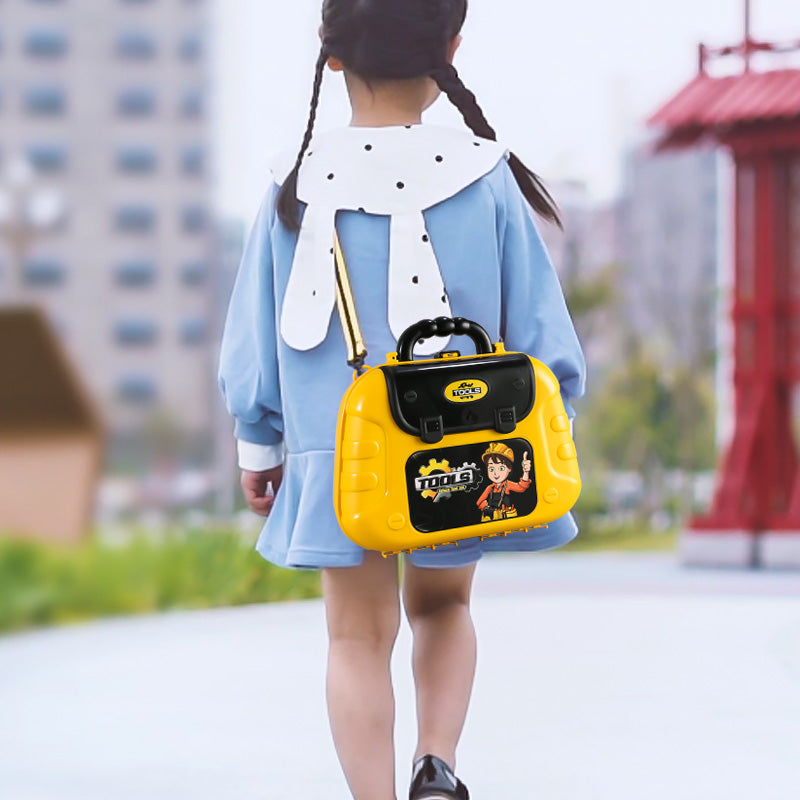 Children's backpack play house repair station toy