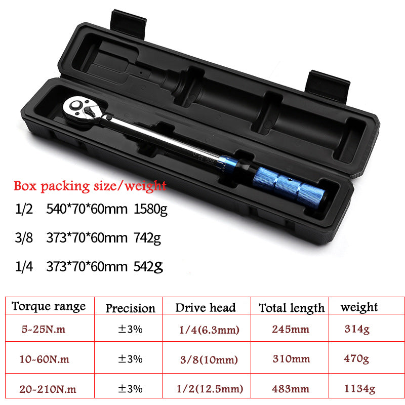 Industrial Grade Adjustable Torque Wrench Auto Repair Mechanical Tools