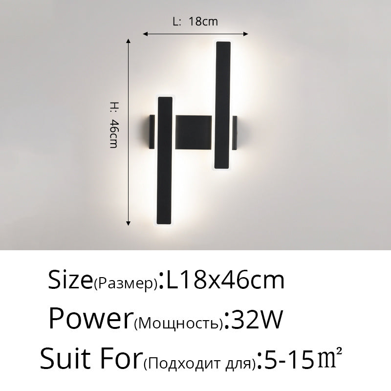 Modern Minimalist Bedroom Double Head Wall Lamp