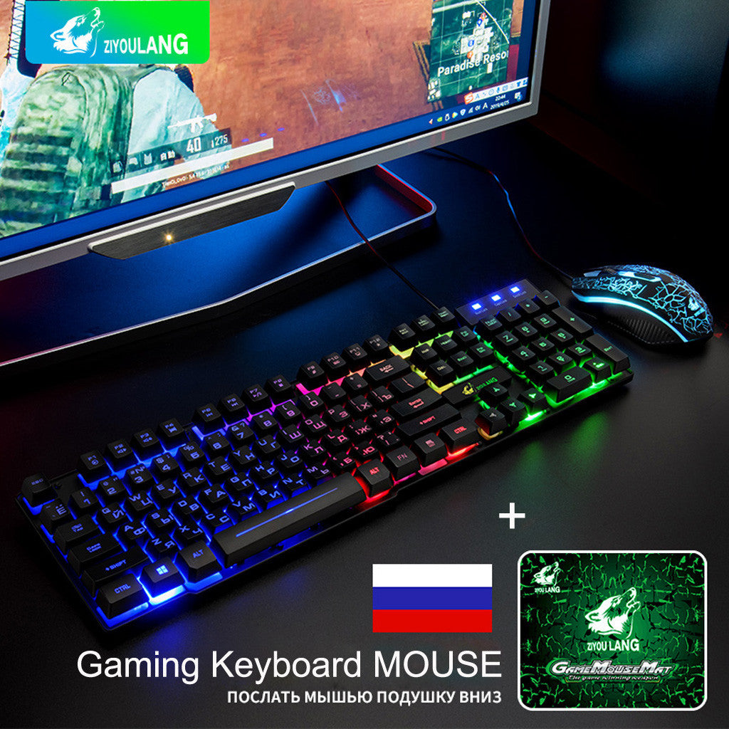 Luminous Keyboard And Mouse Set Game Manipulator Feel