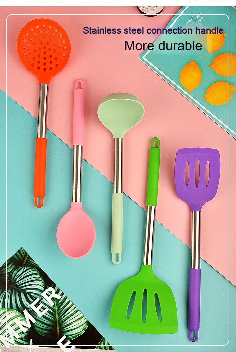 Stainless Steel Tube Handle Silicone Kitchenware 14-piece Kitchen Suit