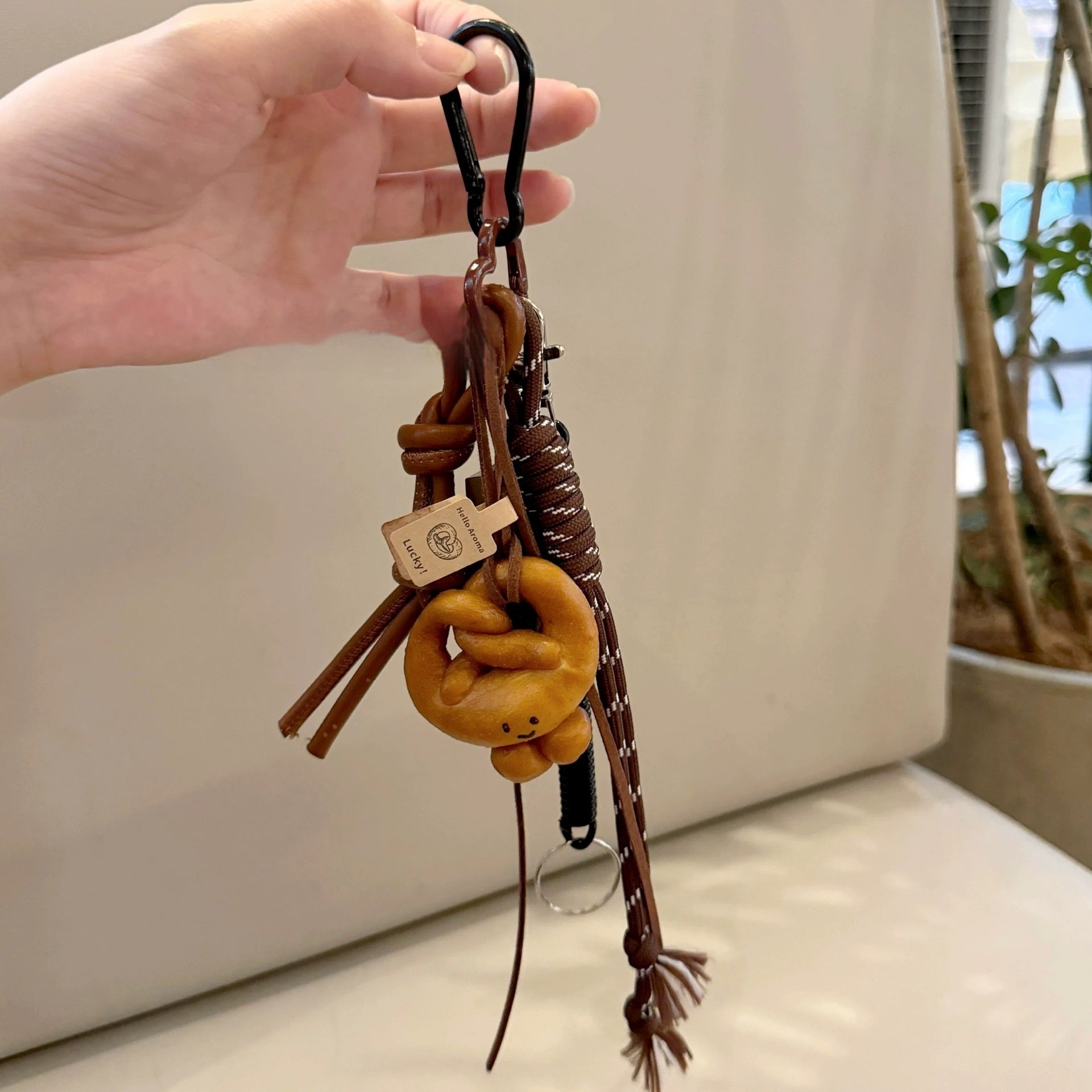 Brown Cute Chocolate Climbing Rope Keychain