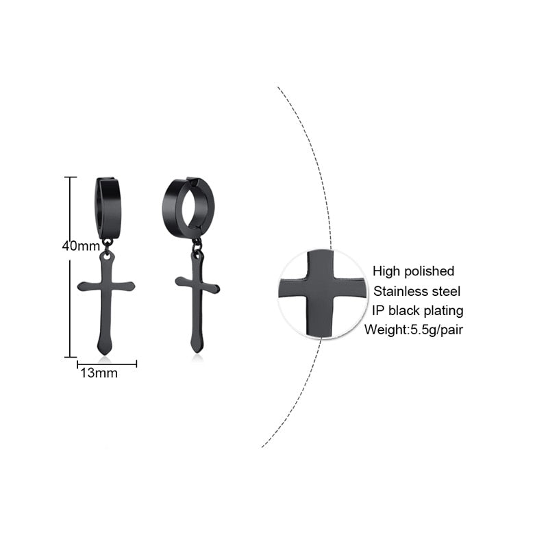 Titanium steel male pierced earrings